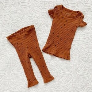 Lovely Littles Ribbed Tee & Leggings Playset, Mushroom